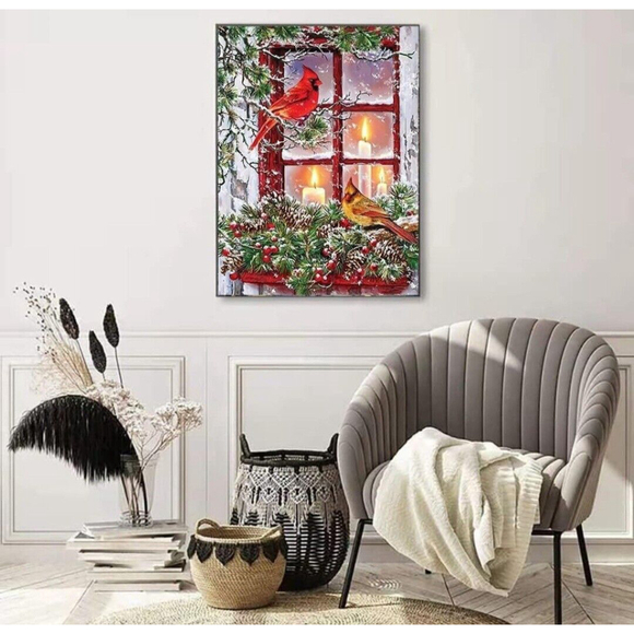 Christmas Diamond Painting Kits For Adults Bird Diamond Art Full Drill R… - Picture 2 of 7